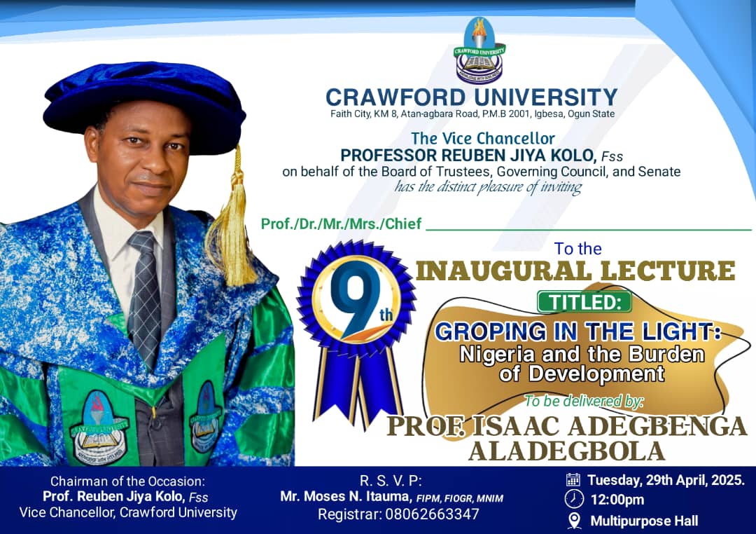 Prof. Aladegbola Inaugural Lecture Flier