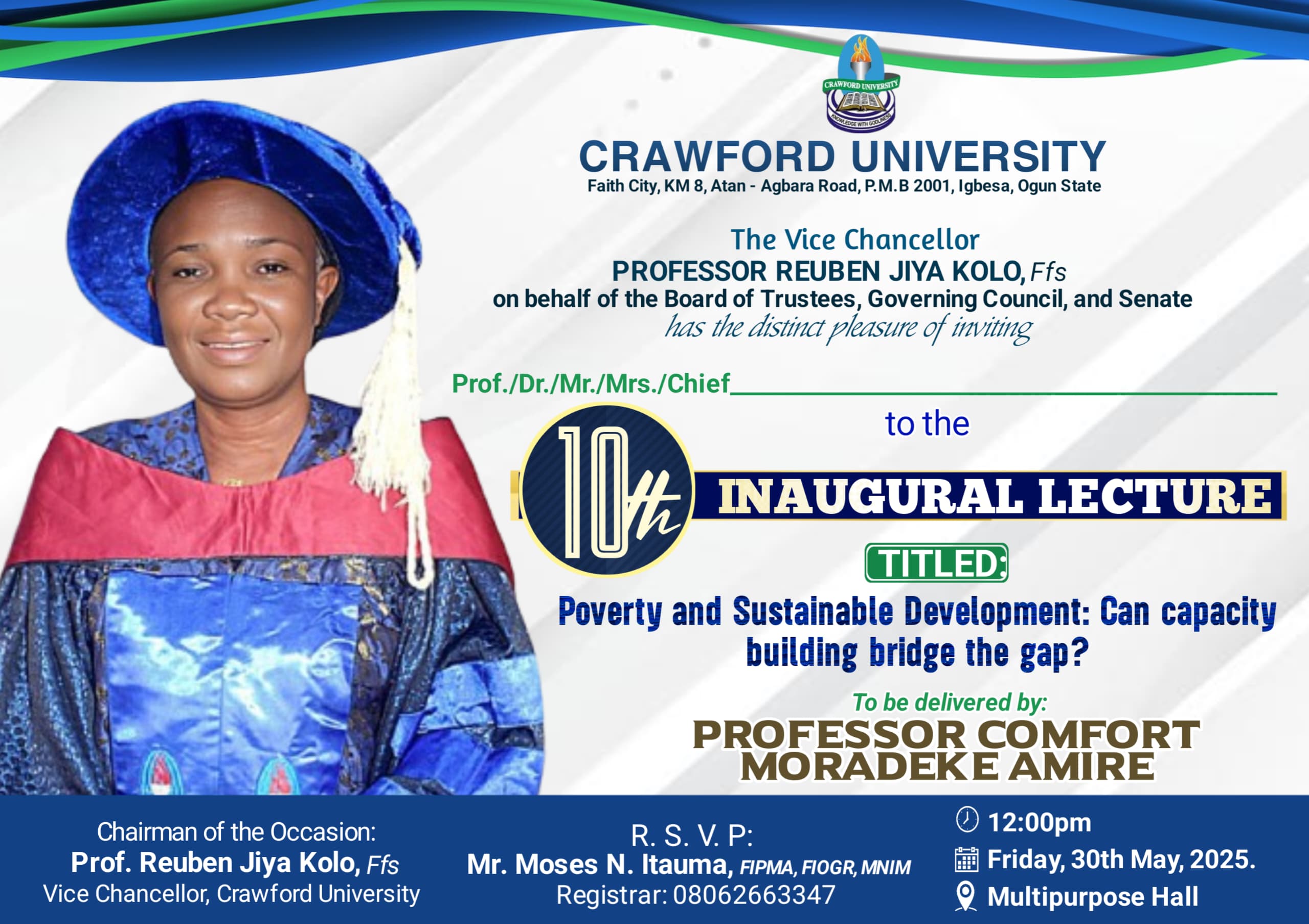 Prof. Amire Inaugural Flier